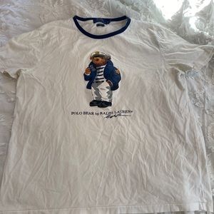 Polo Ralph Lauren- polo bear t-shirt size large slim fit color cream/white